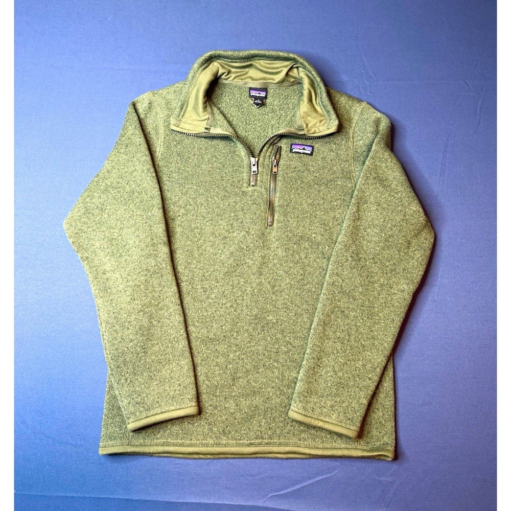 Patagonia KIDS Green 1/4 Zip Mock Neck Fleece Pullover Sweater KIDS size L